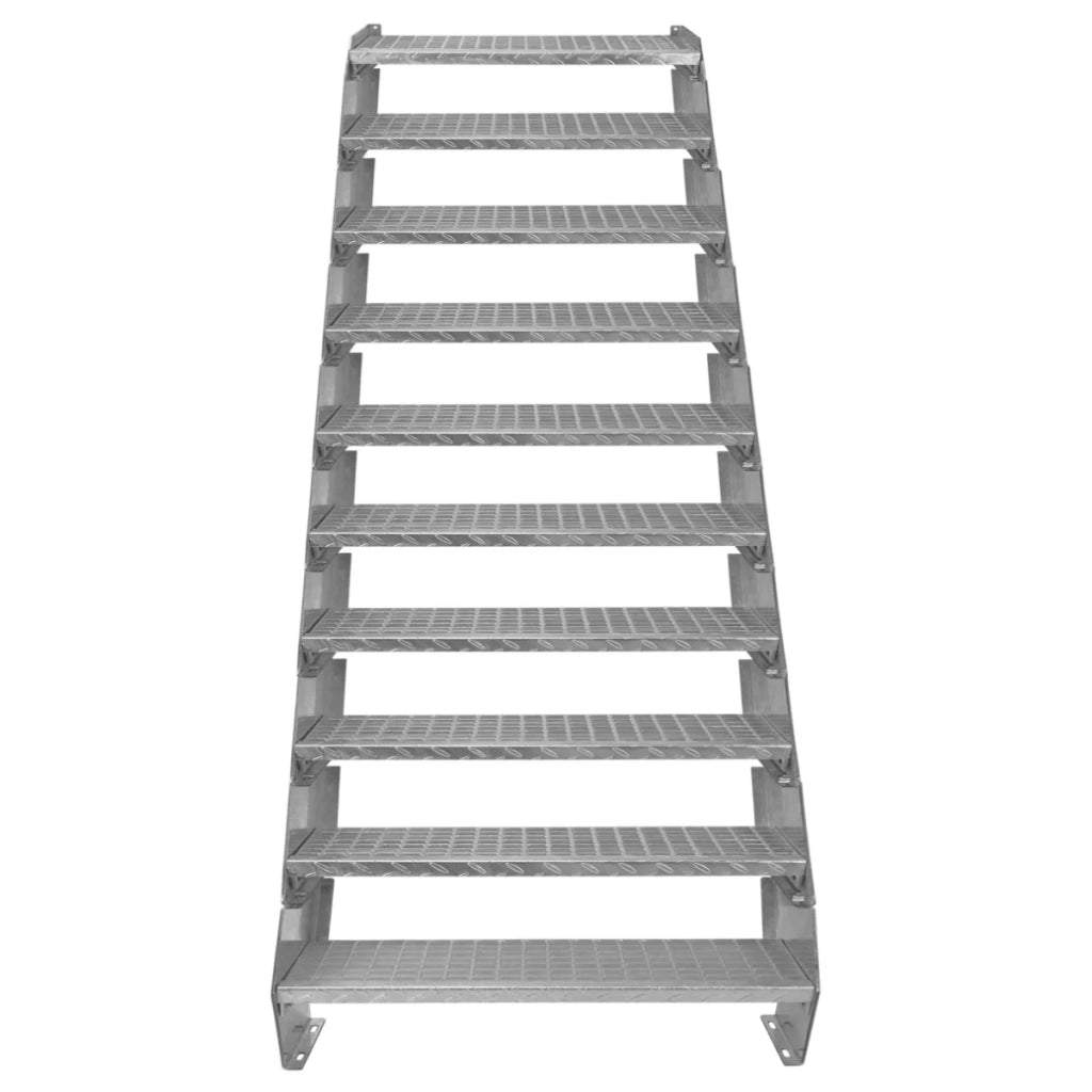 Scala metallica a 10 elementi ad altezza regolabile in acciaio zincato 90 cm / 900 mm