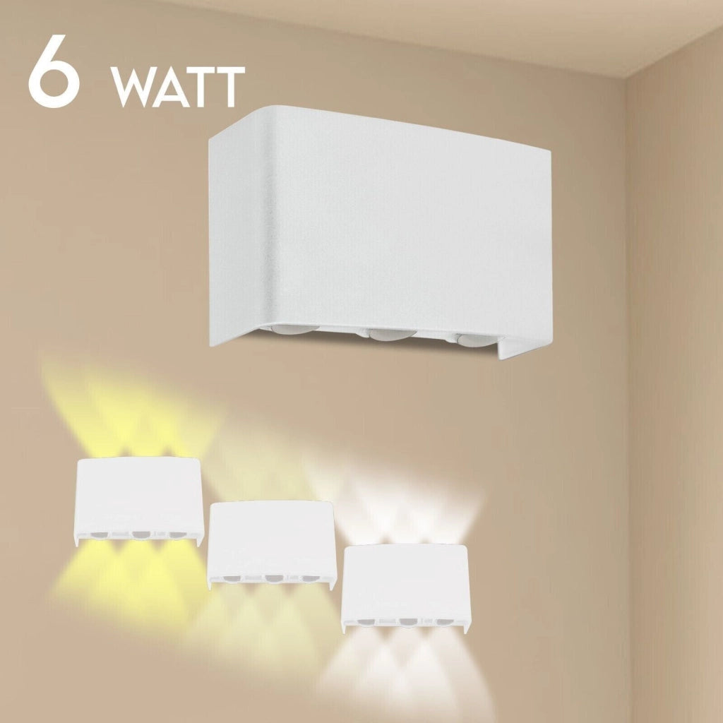 Applique lampada a LED da parete muro esterno e interno tonalità luce regolabile bianco 4W