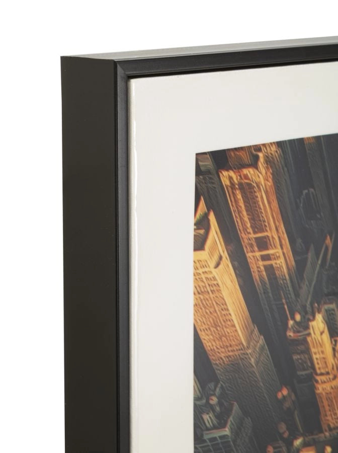 Stampa su Tela Laccata New York con Cornice 72x4x102 cm in Abete e Tela e Plastica