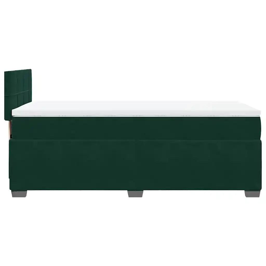 Giroletto a Molle con Materasso Verde Scuro 100x200 cm Velluto