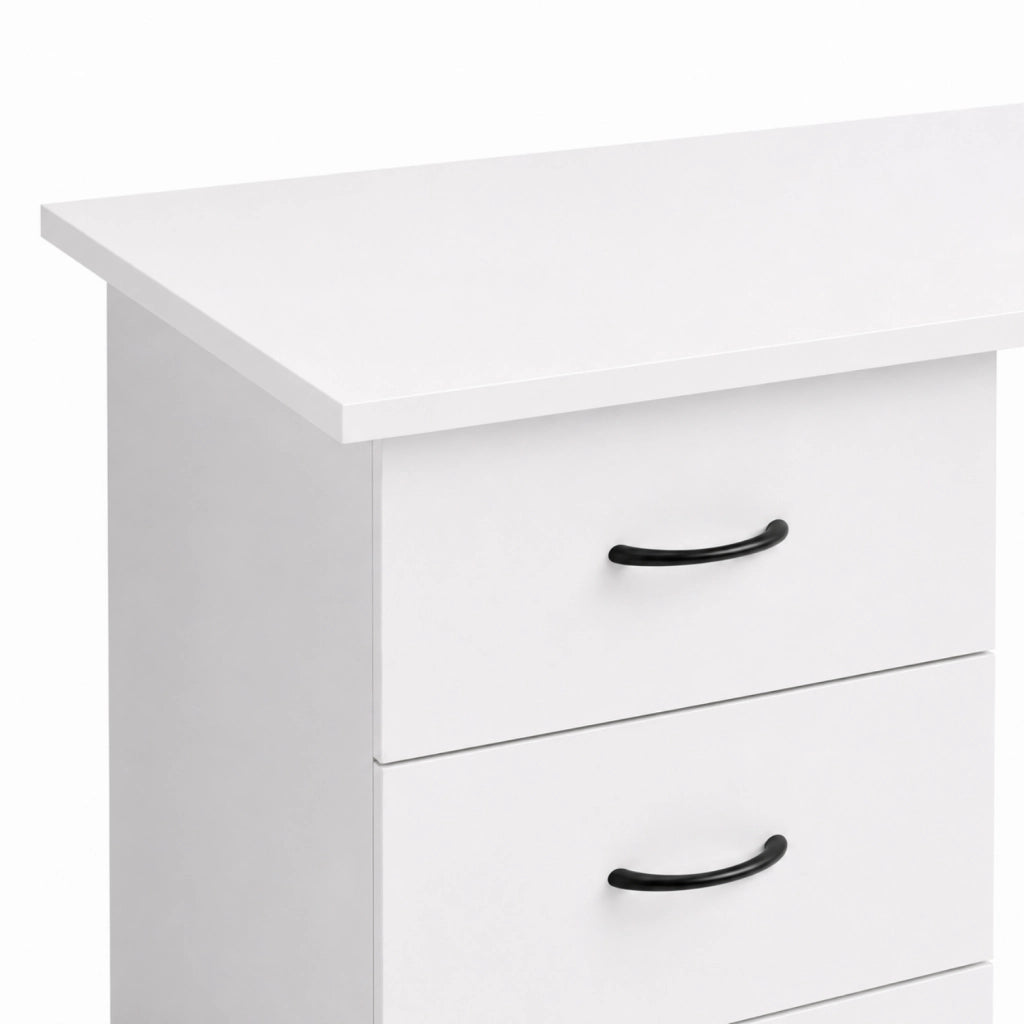 Scrivania Moderna Con 3 Cassetti E 3 Vani A Giorno Struttura In MDF Resistente Design Minimal Ideale Per Ufficio Studio Cameretta E Smart Working 120 X 49 X 72 Cm Bianco