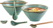 Set di finestre in ceramica - piatti con forchette - 8 pezzi