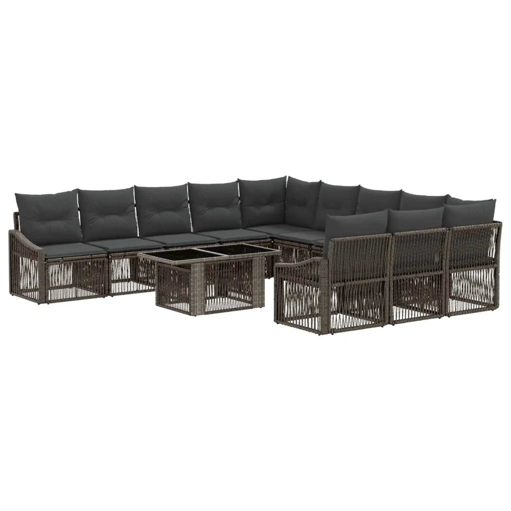 Set Divano da Giardino 12 pz Grigio e Grigio Scuro polyrattan 3437315