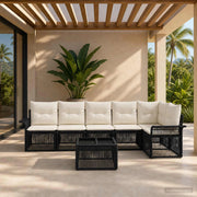 Set Divano da Giardino 7 pz Nero polyrattan 3434836