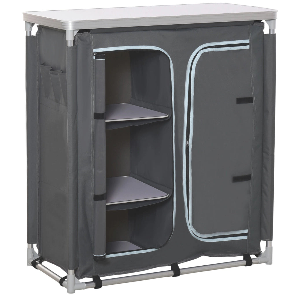 Cucina da Campeggio ¨C zephmum ¨C Alluminio Tessuto Grigio 96x49.5x104
