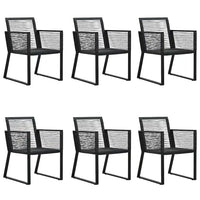 Set da Pranzo da Giardino 7 pz Nero in Rattan PVC