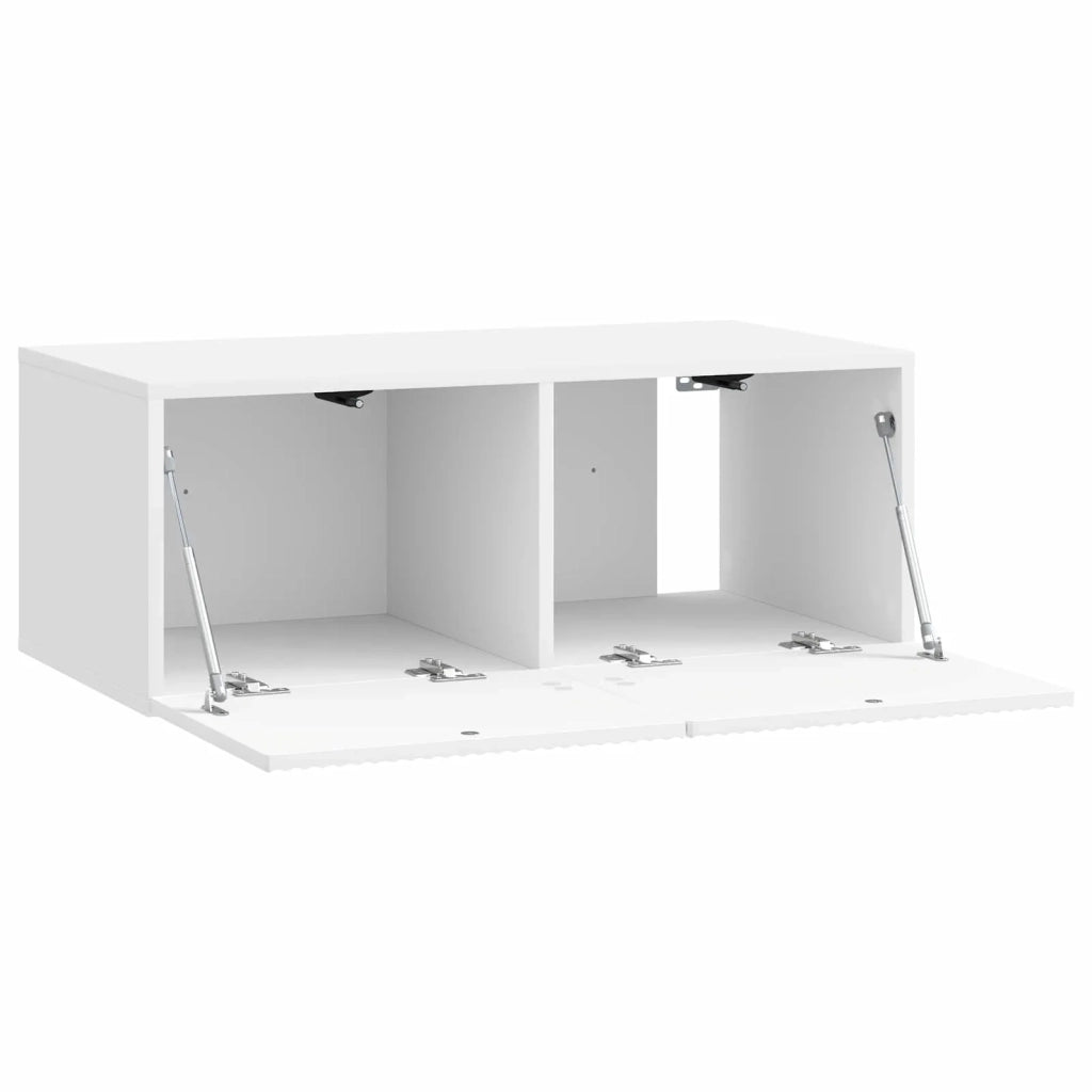 Mobile Porta TV da Muro Bianco Lucido 78,5 x 41 x 30 cm