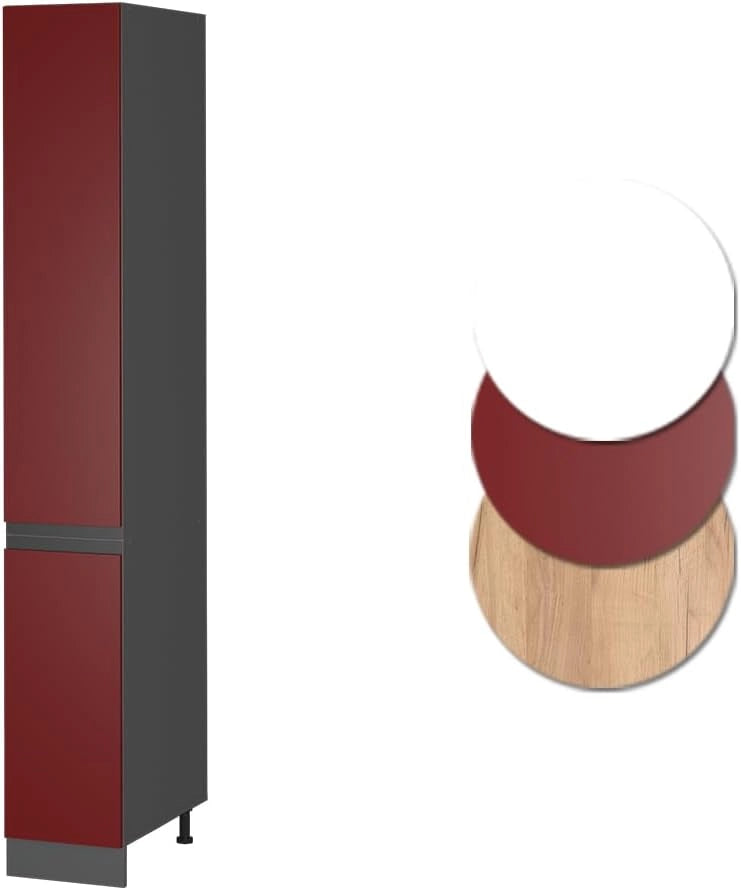 Armadio da farmacia R-Line, Rosso, 30 cm Forma a J, per la libera combinazione all'interno di sistemi cucina modulari