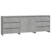 Buffet credenza cassettiera armadio mobile contenitore organizer per cucina soggiorno salotti 3 pezzi legno ingegnerizzato grigio 02_0037139