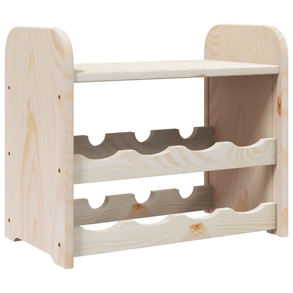 Portavini con Pannello Superiore 43x25x37cm Legno Massello Pino 4007556