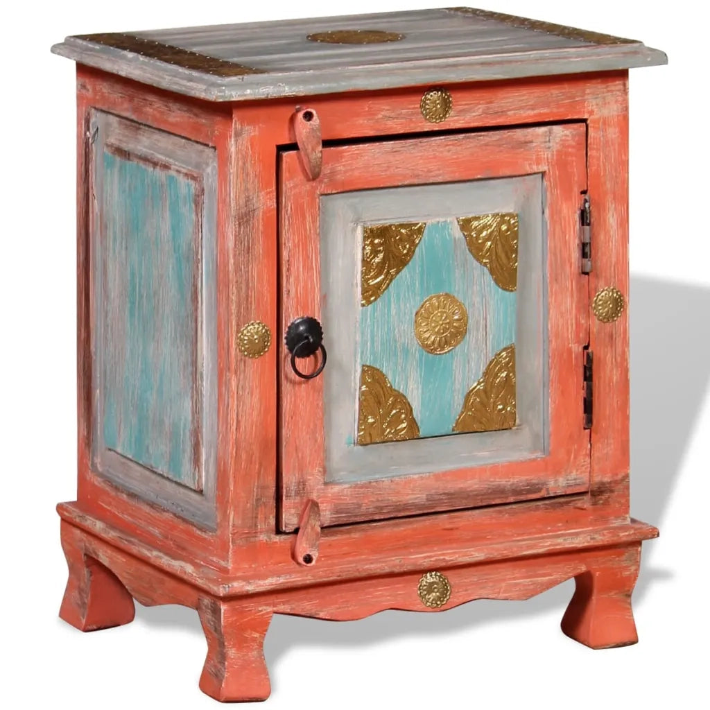 Comodino in Legno Massello di Mango Arancione 243969