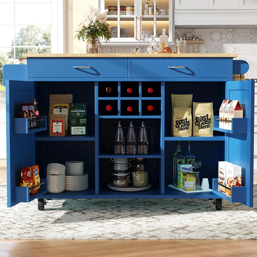 Isola cucina - Xylo - 102x45x92cm venatura legno blu