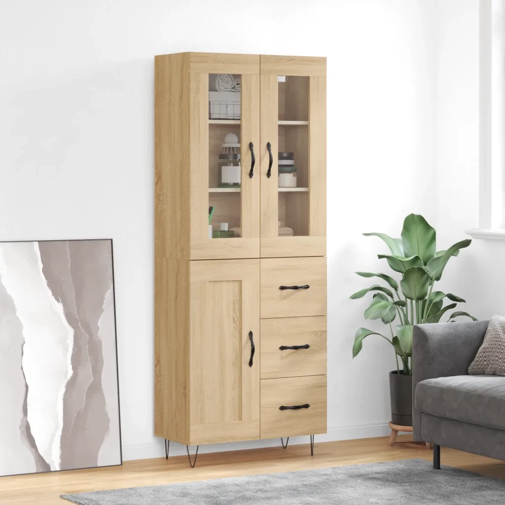 Credenza Rovere Sonoma 69,5x34x180 cm in Legno Multistrato 3198692