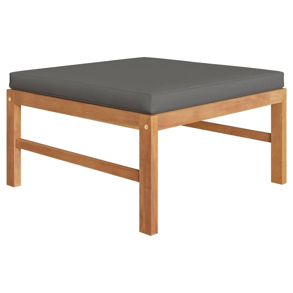 Set Divani da Giardino 4pz Cuscini Grigi Legno Massello di Teak 3087249