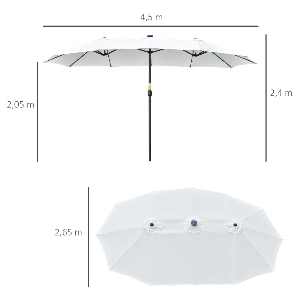 Tenda da sole 4,5x2,65 m con 48 luci LED ¨C zephmum ¨C crema