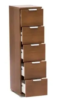Cassettiera 5 cassetti noce almendra già montato L27 H103 P38