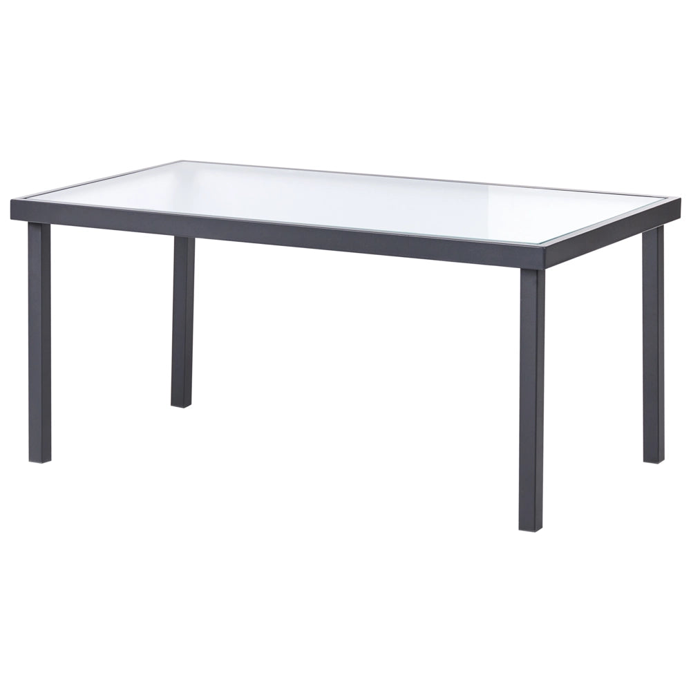 Set da giardino grigio Set da salotto in acciaio 4 posti con tavolo Stile industriale moderno Giardino Patio Balcone
