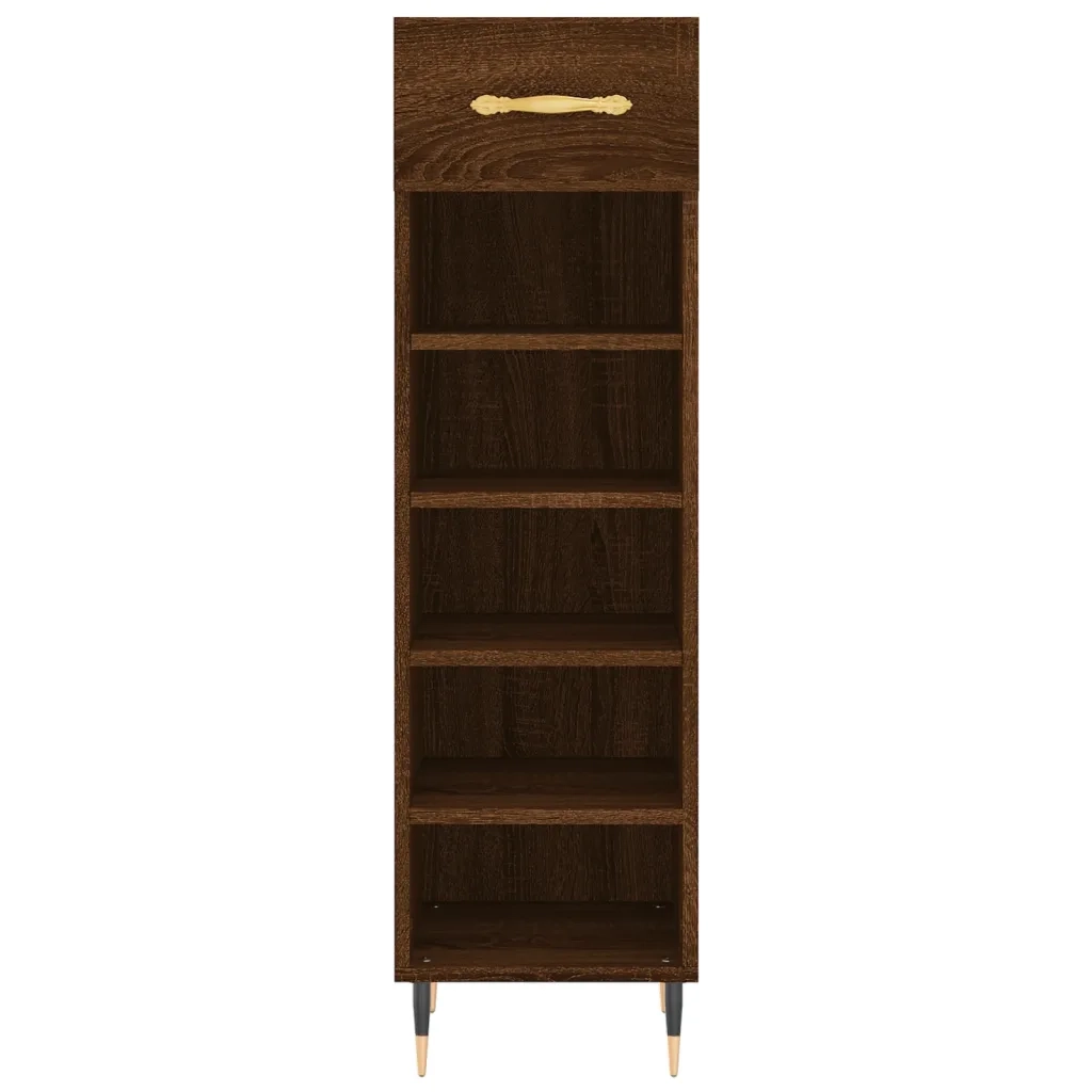 Scarpiera-Scaffale per scarpe Rovere Marrone 30x35x105 cm in Legno Multistrato