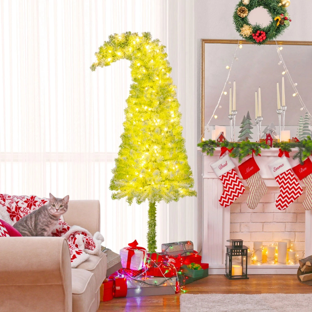 Albero festivo artificiale pre-illuminato con punta flessibile 290 punte di ramo, Albero di natale da 180 CM Verde-Alberi di Natale