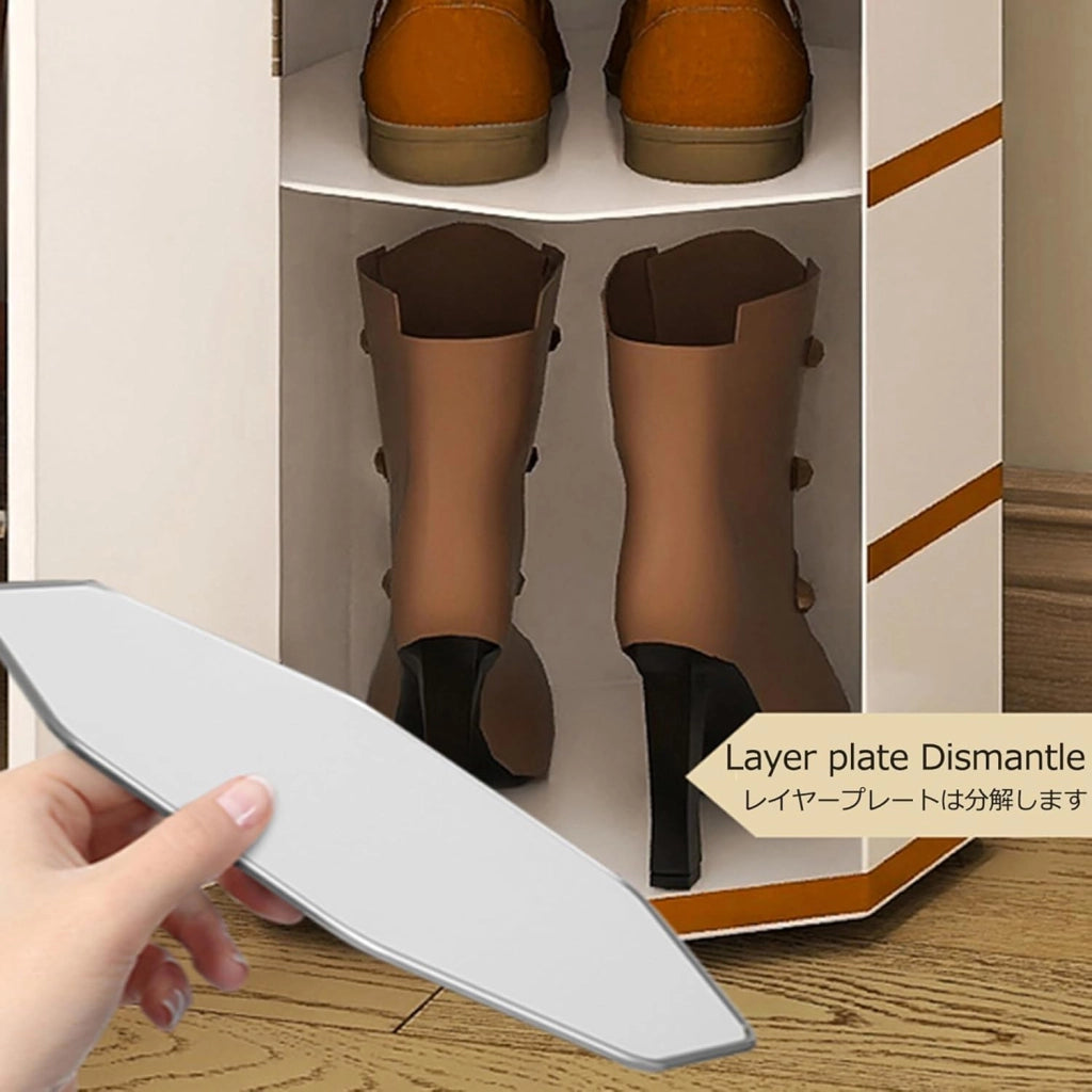 scarpiera Armadietto organizer per scarpe girevole a 360 gradi con ante - Scaffale moderno per scarpe da ingresso per corridoio dell'armadio di casa - Scaffale stretto indipendente, soluzione di