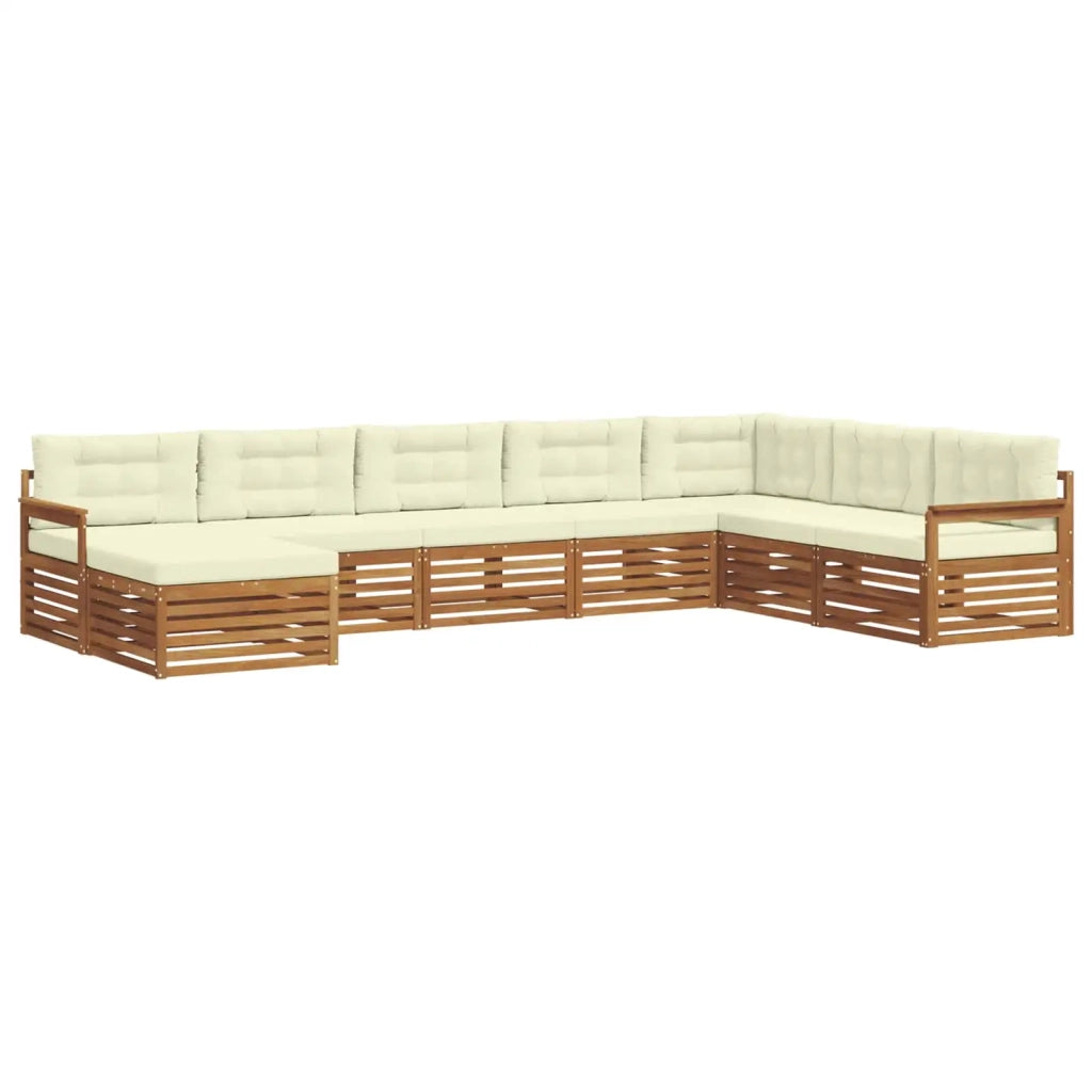 Set di divani da esterno con cuscino 8 pcs Naturale e Crema 3373925