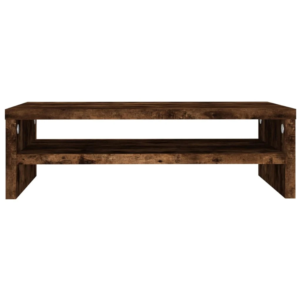 Supporto per monitor in rovere affumicato 42 x 24 x 13 cm legno ingegnerizzato marrone 02_0029218