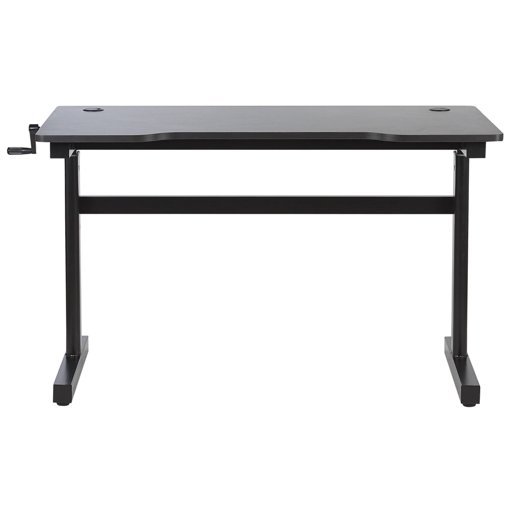 Scrivania da gioco regolabile Gambe in metallo MDF Nero Rettangolare 120 x 60 cm con luci RGB Mobili per ufficio a casa di design moderno