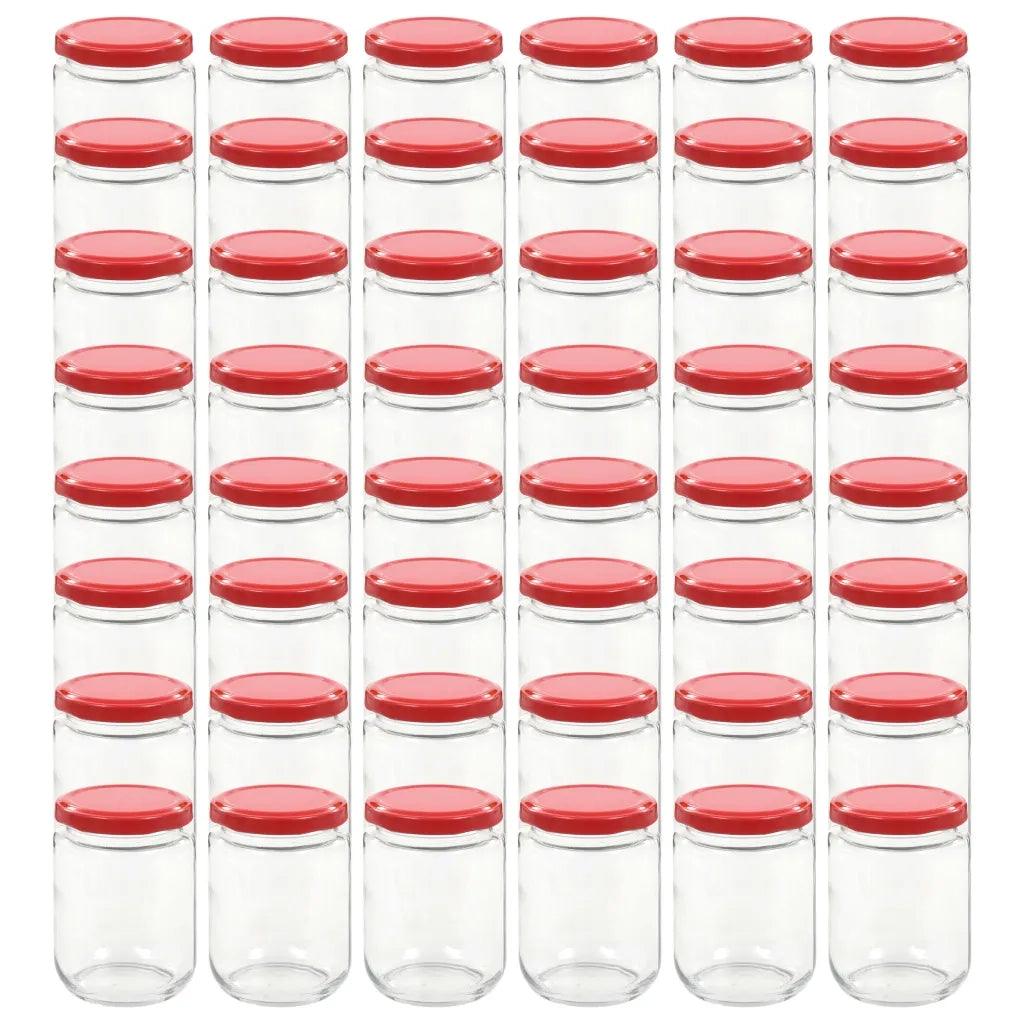 Vasi per Marmellata in Vetro Coperchio Rosso 48 pz 230 ml CFW5716979
