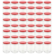 Vasi per Marmellata in Vetro Coperchio Rosso 48 pz 230 ml CFW5716979