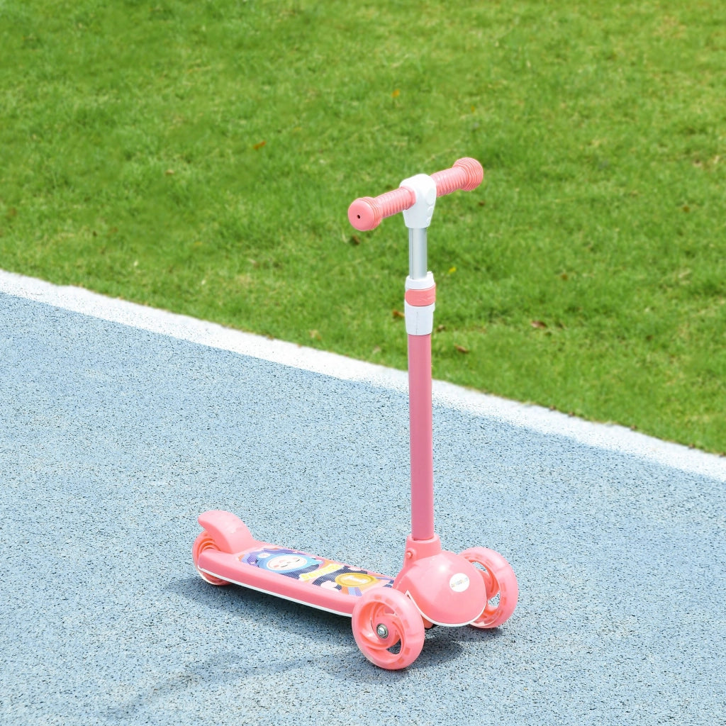 Pattinino Bambini 3 Ruote LED ¨C zephmum ¨C Rosa 52x29x63-76 cm