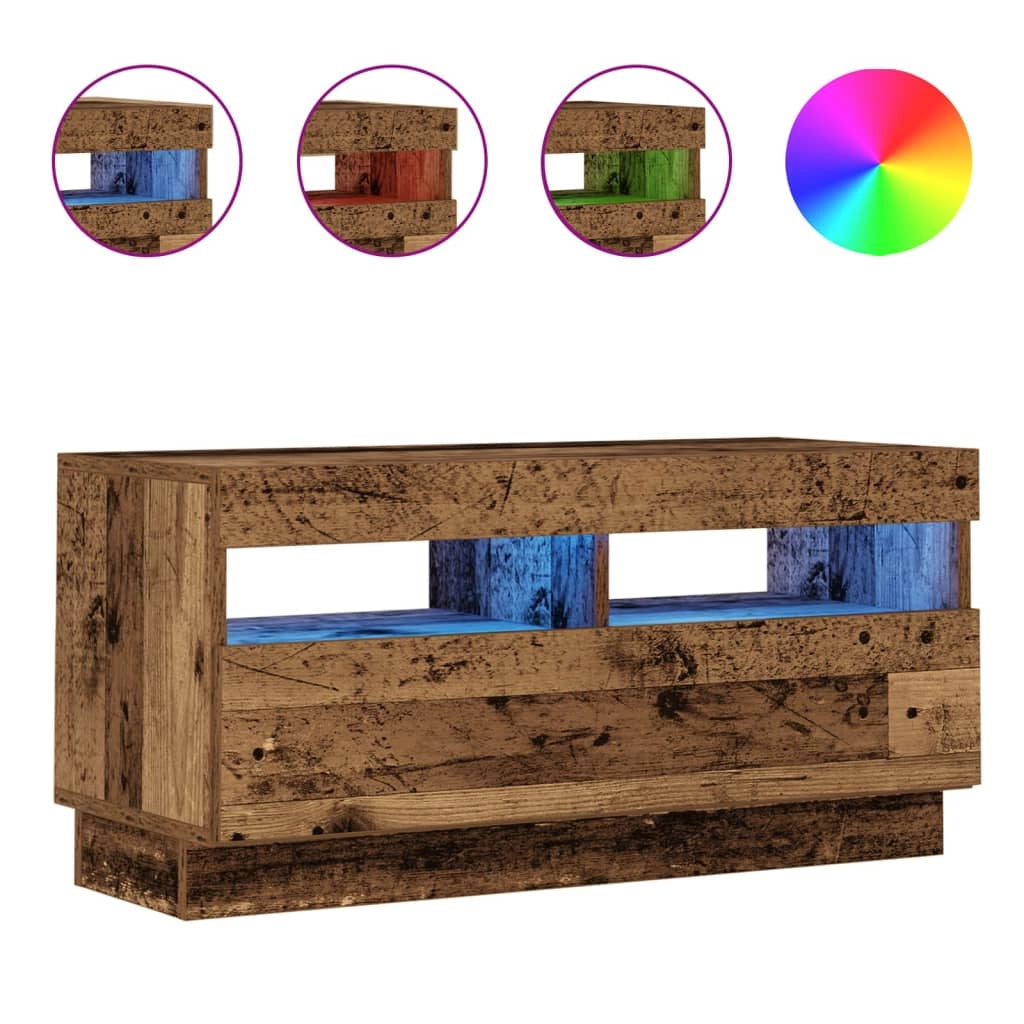 Mobile TV multimediale scaffale TV credenza mobile TV sala da pranzo soggiorno camera da letto con luci LED legno vecchio legno ingegnerizzato 02_0026838