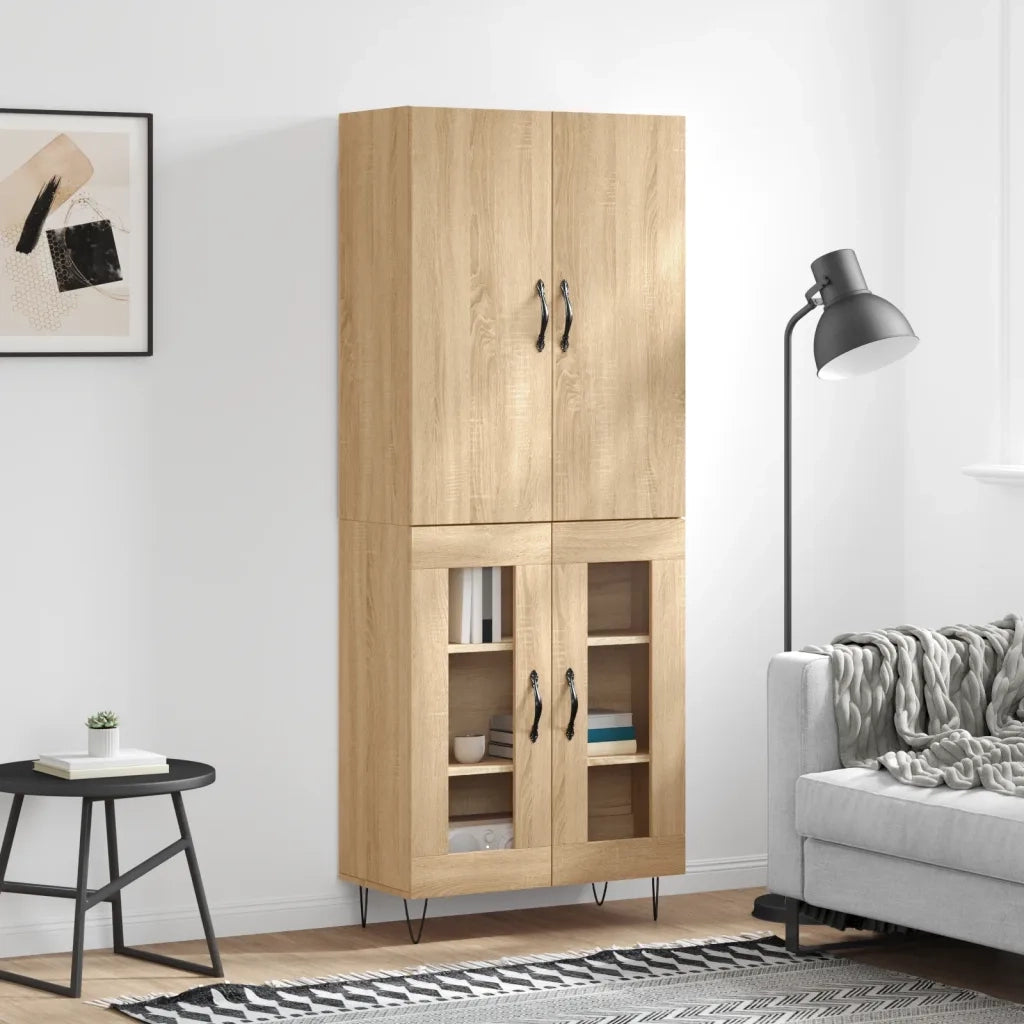 Credenza-Buffet-Armadio da cucina Rovere Sonoma 69,5x34x180 cm in Legno Multistrato 136569