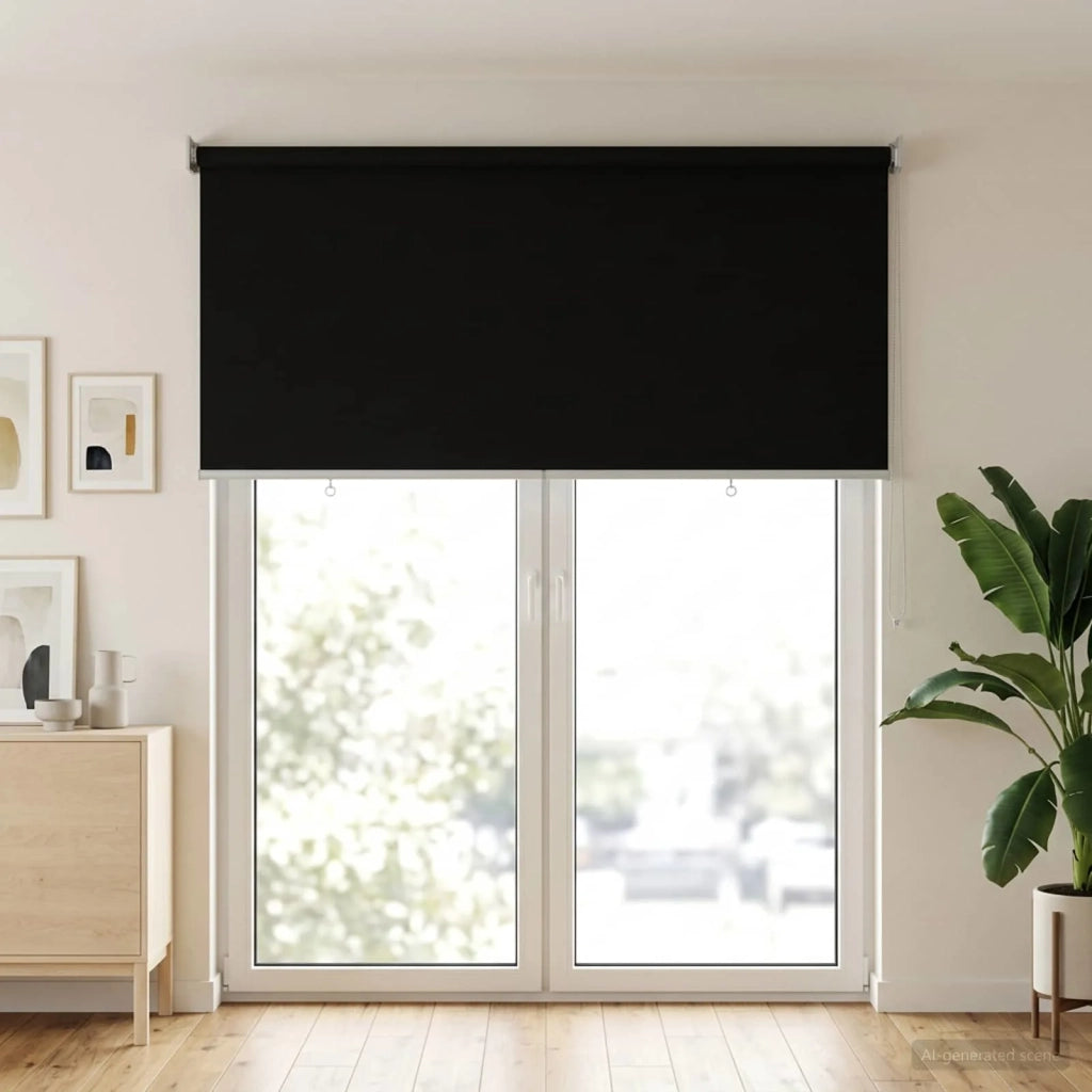 Voletta a rullo con protezione UV Nero 100 x 230 cm Poliestere
