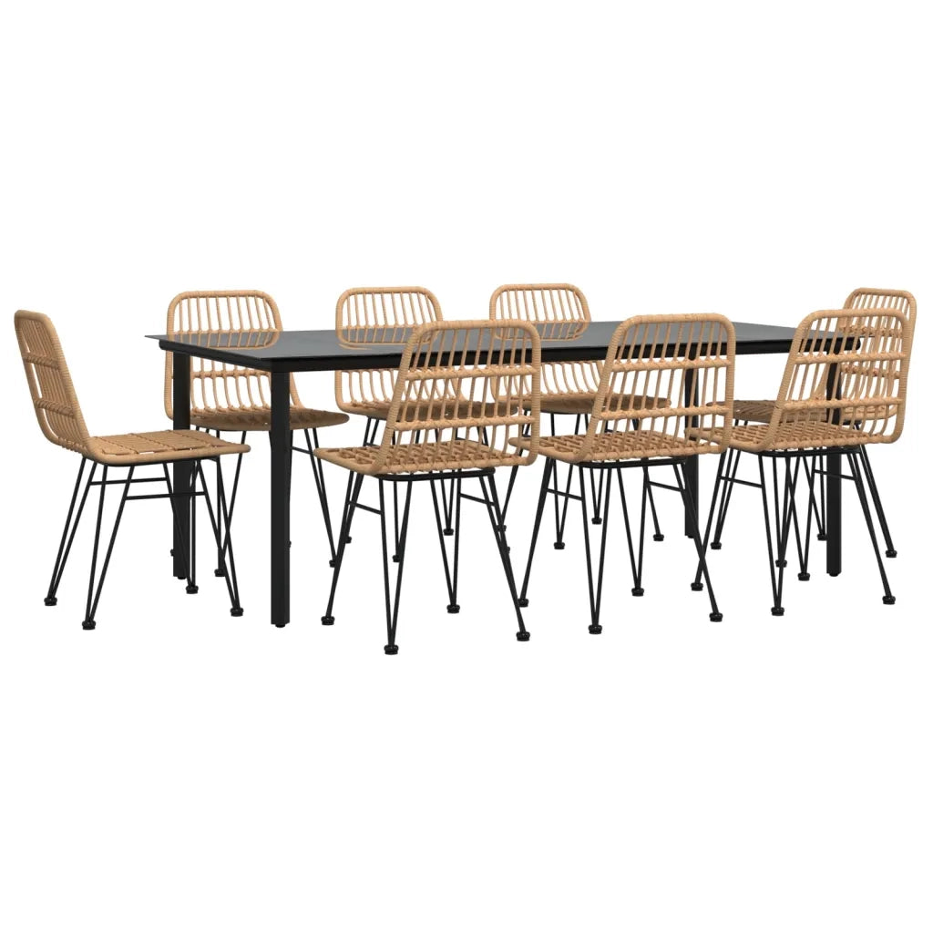 Set da Pranzo da Giardino 9 pz in Polyrattan cod mxl 35592