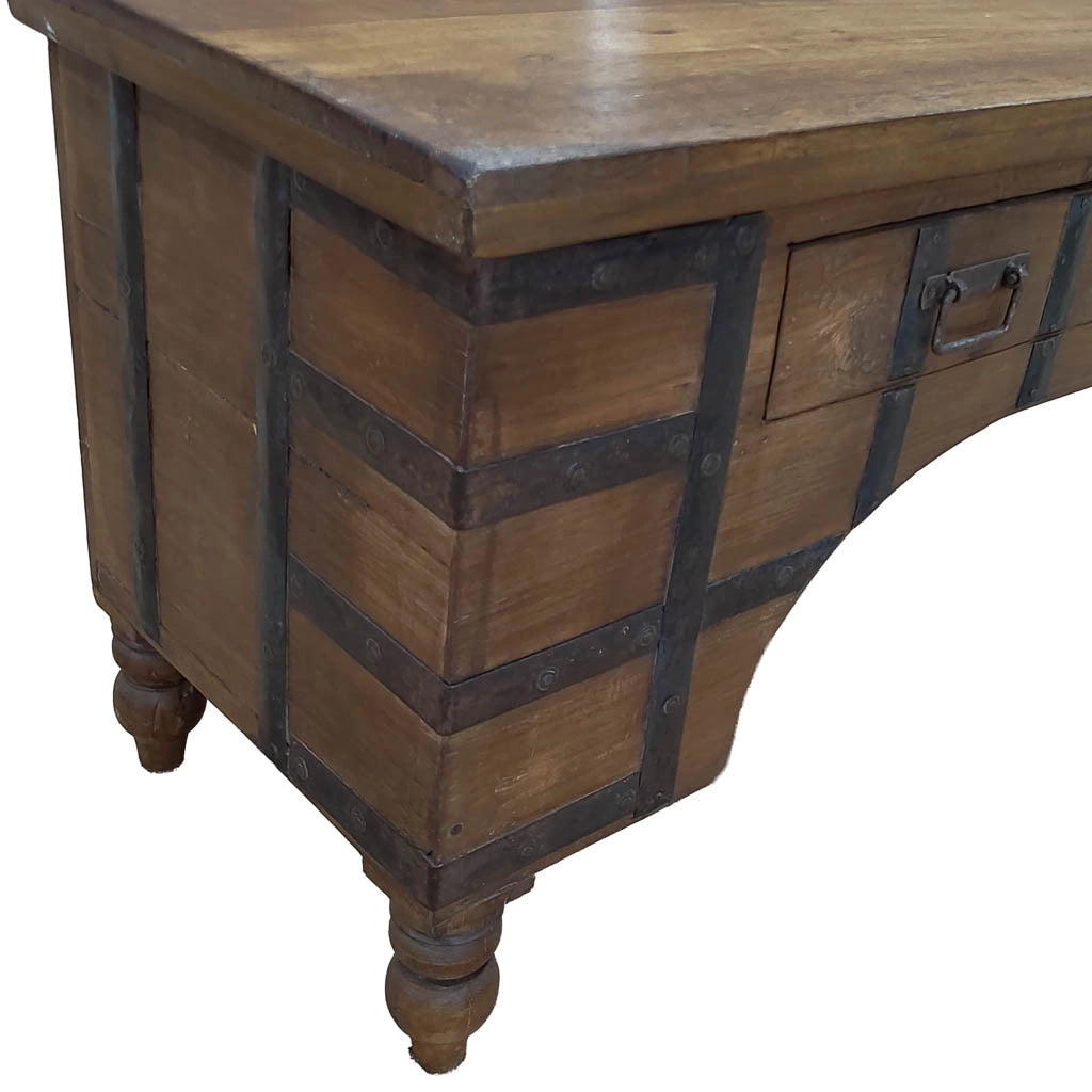 Mobile basso artigianale in legno 165-175x45x57h cm