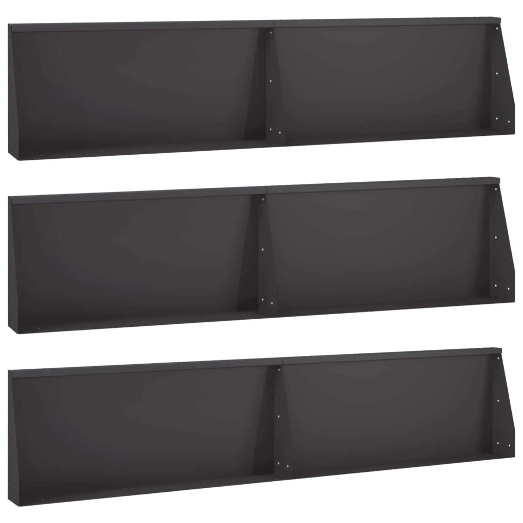 Muro di contenimento 6 pz 100 x 12 x 30 cm Acciaio Nero 3449114