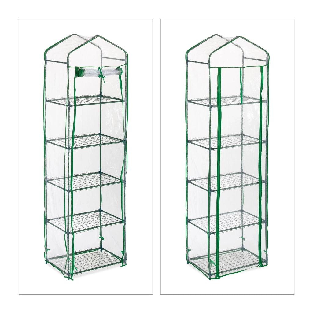 Serra da balcone compatta con 5 ripiani per verdure erbe in plastica trasparente 13_0013798