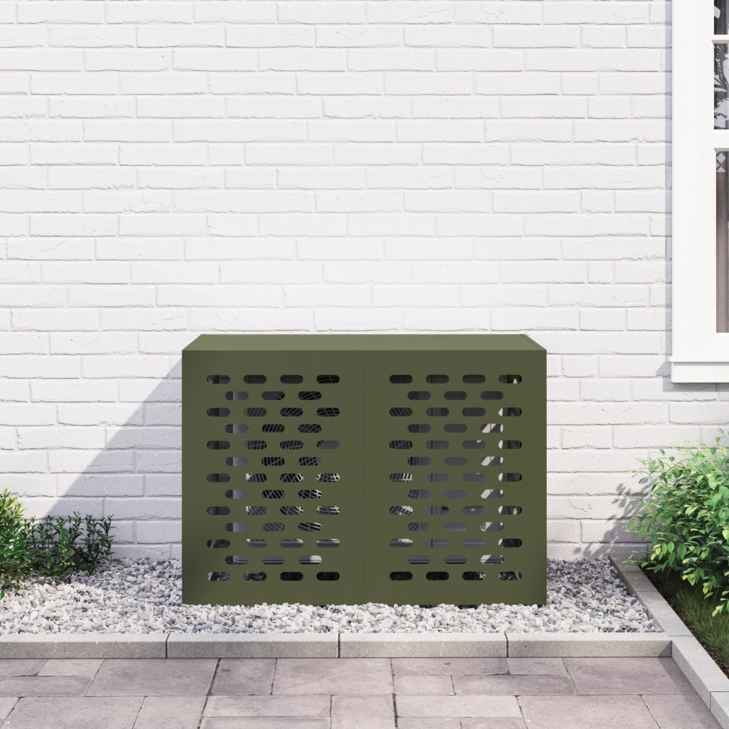 Cover per Condizionatore d'Aria Verde Oliva 100x50x70 cm Acciaio