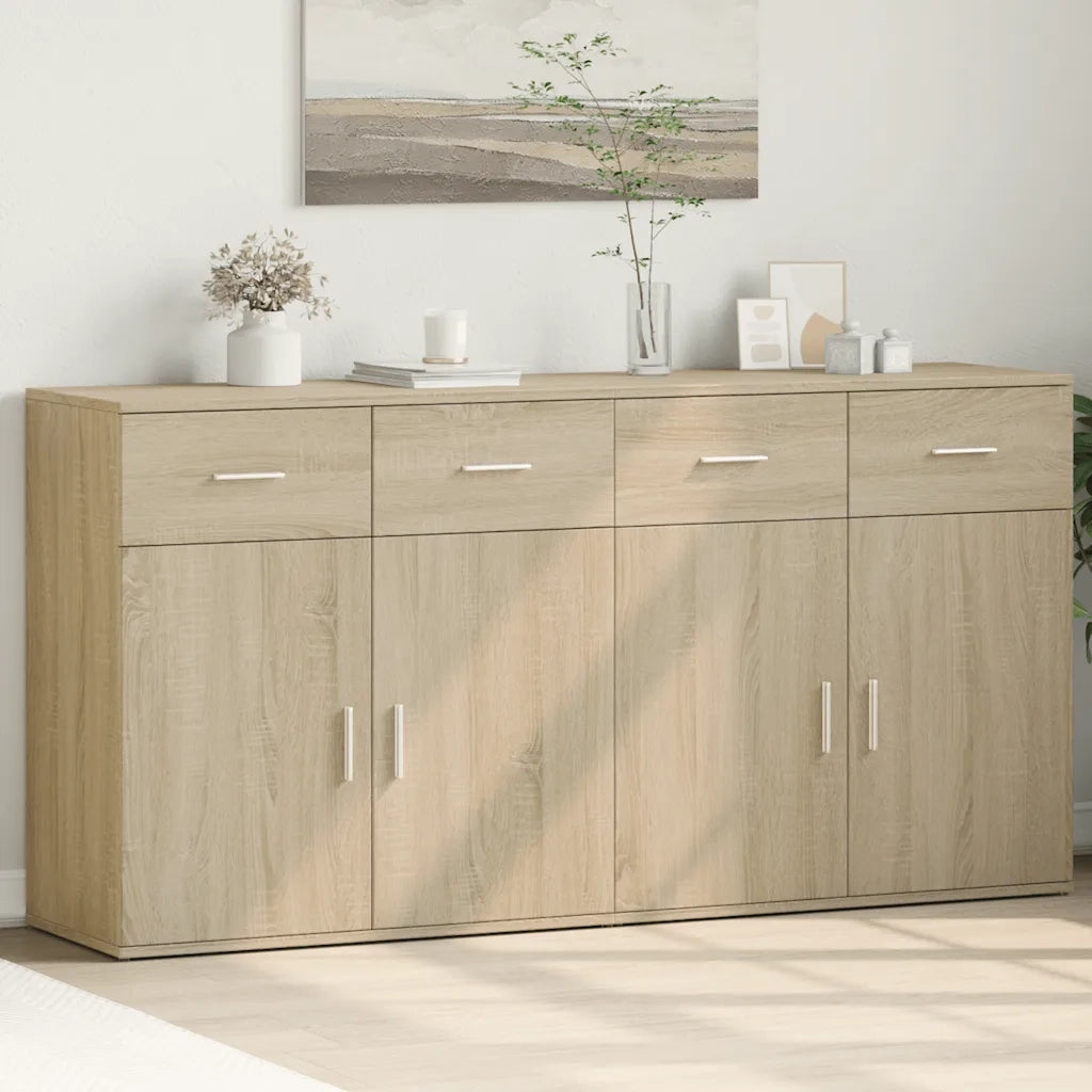 Credenze 2 pz | Madia | Buffet da pranzo | Armadio da pranzo Rovere Sonoma 79x38x80 cm in Legno Multistrato