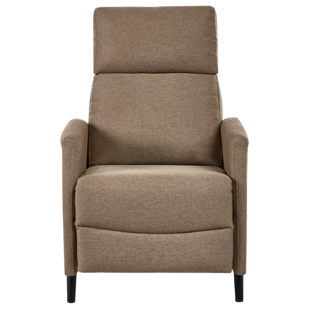 Poltrona Reclinabile Retrò con Schienale Regolabile in Tessuto marrone stile Design Retrò