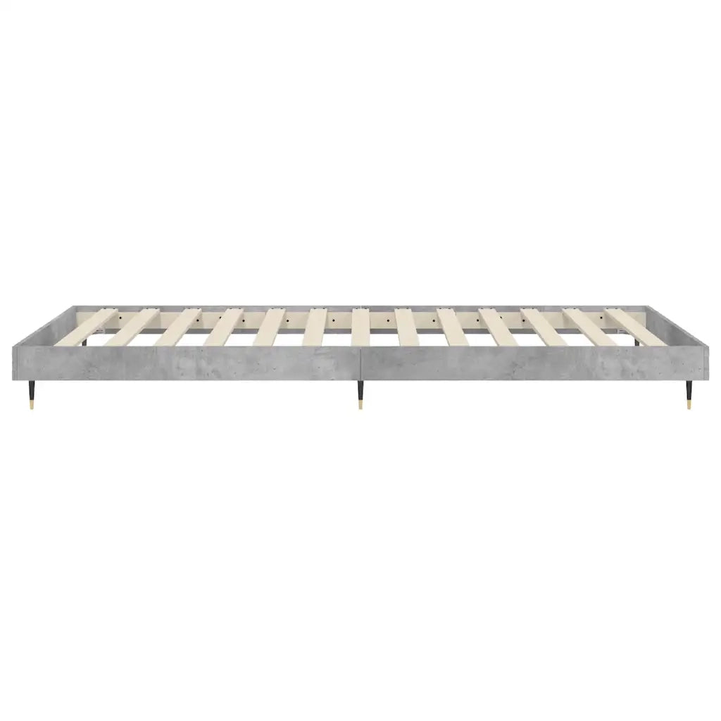 Letto singolo | Letto per adulti | Giroletto Grigio Cemento 75x190 cm in Legno Multistrato