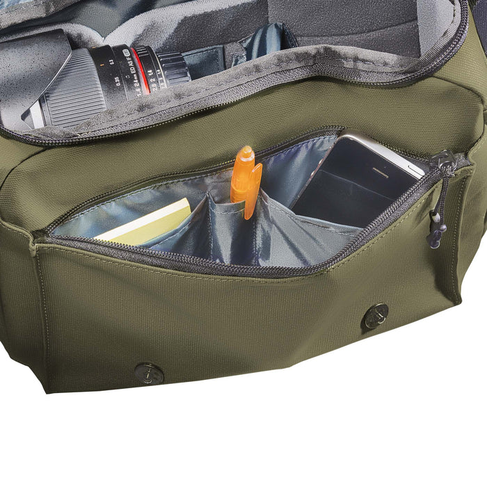 Mantona borsa fotografica Milano grande verde oliva