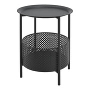 Tavolino rotondo in metallo 45 x 35 cm nero 03_0008545