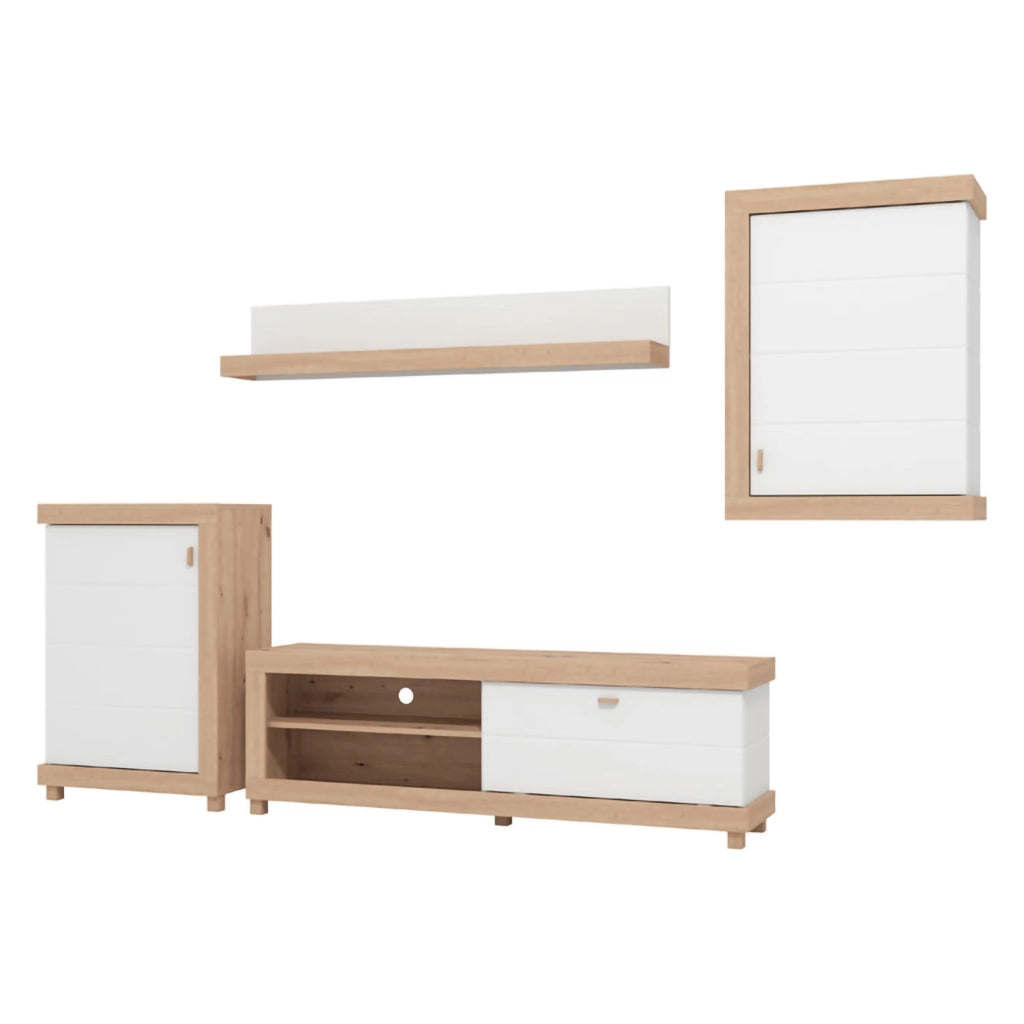 Urbe, set Mobili da Soggiorno Modulabile, Marrone Opaco