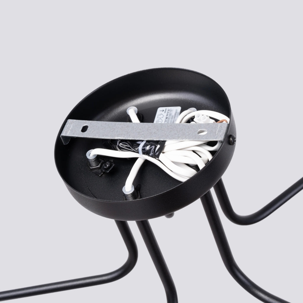 Lampadario da parete a LED Astral French Sky a 5 luci, in acciaio bianco e nero, in vetro