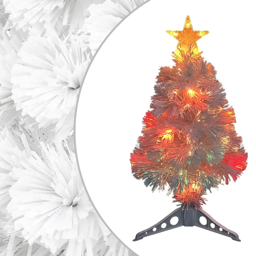 Albero Natale | Decorazioni natalizie Preilluminato Bianco 64 cm in Fibra Ottica