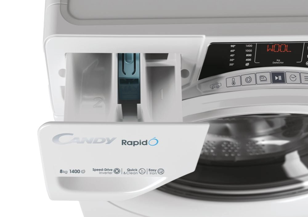 Candy RapidÃ“ RO 1484DWMT/1-S lavatrice Caricamento frontale 8 kg 1400 Giri/min Bianco