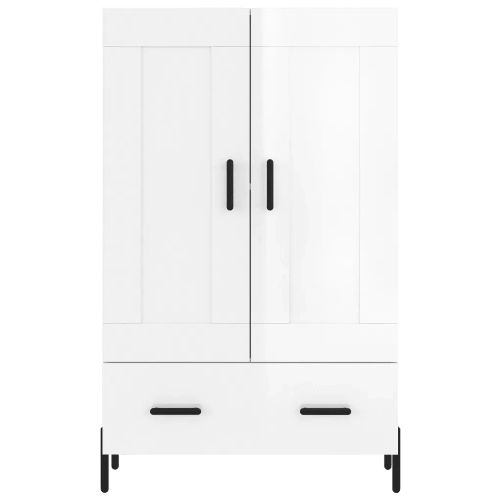 Credenza-Buffet-Armadio da cucina Bianco Lucido 69,5x31x115 cm in Legno Multistrato 261089