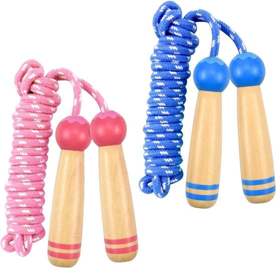 Tiro a Segno per Bambini - Corda in Cotone con Manubrio in Legno - Regolabile - 245 cm - Per Attività All'Aperto e Educazione Fisica a Scuola