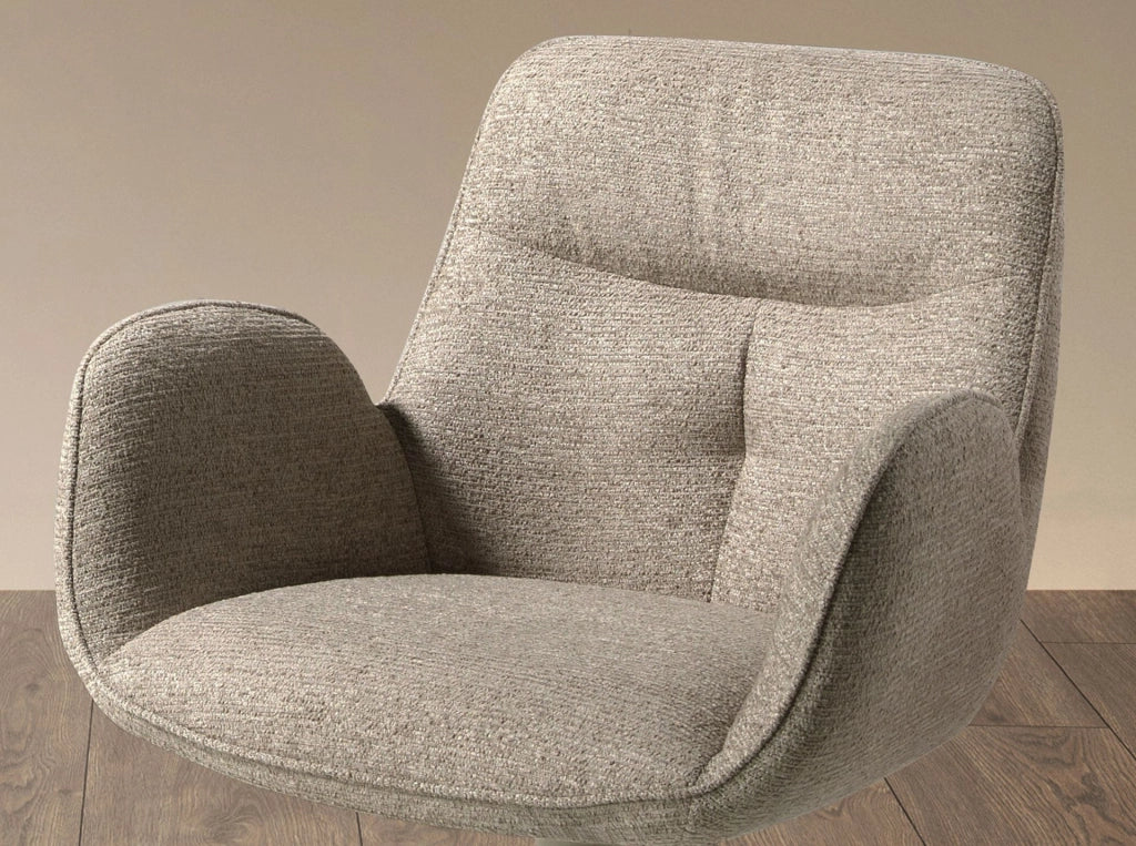 Sedia girevole in tessuto beige